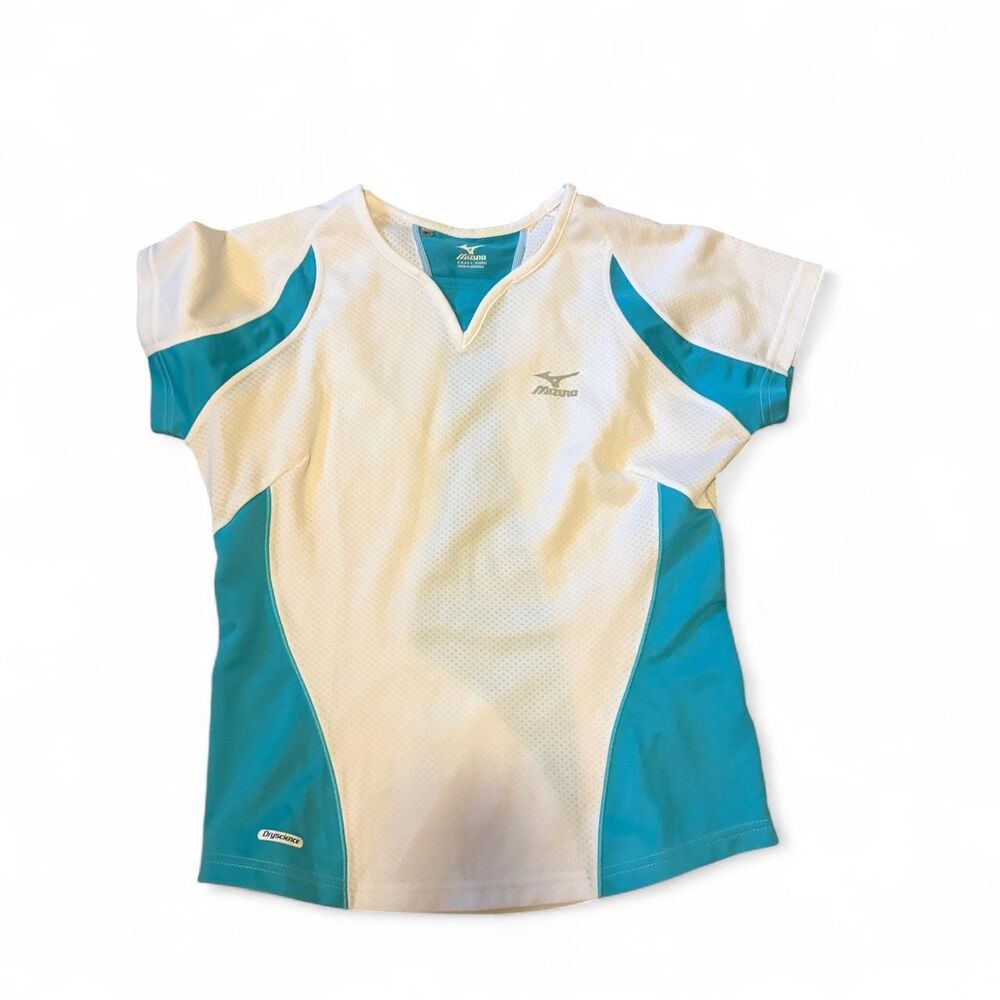 Mizuno Women's White and Blue T-shirt